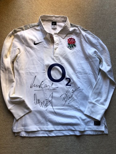 England rugby shirt - signed, by