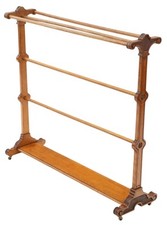 Antique Arts & Crafts Oak Towel Rail Stand – Large c.1900, Fine Quality Country
