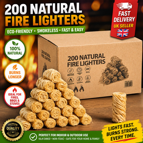 200 natural fire lighters wood - natural,