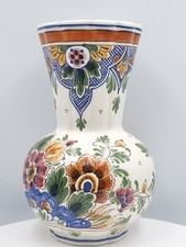 D P Delft Holland floral vase 21.5cm tall