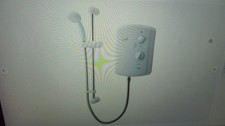 Triton AMBER 3 Electric White Shower With Riser, Hose & Shower Head 8.5 KW