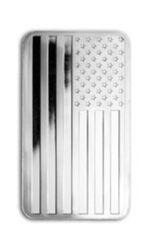 10oz silver american flag bar - silver,