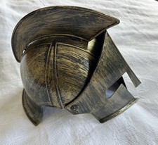 Greek Costume Medieval Iron Knight Spartan Helmet Gold Bronze Roman Warrior 