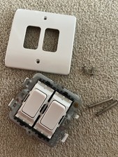 MK Intermediate Grid Light Switch 2-Gang White Raised Profile Gang Light Switch