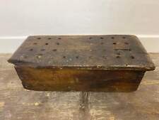 Antique Wooden Foot Warmer with Vent Holes – Rustic 19th-Century Charm