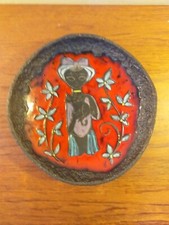 VINTAGE ITALIAN SAN MARINO SGRAFFITI POTTERY DISH SIGNED "NORRI" 24cm D.