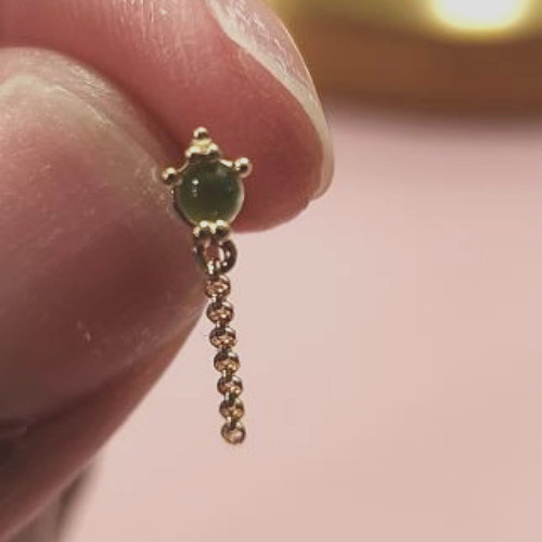 14k solid gold peridot - 14k,