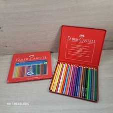 2 x Faber-Castell Colour Grip Colouring Pencils 24 Assorted Colours Gift Tin