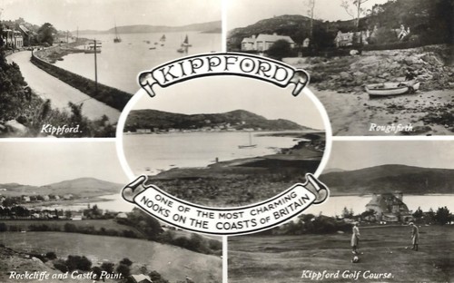 Kippford four views postcard - kippford,