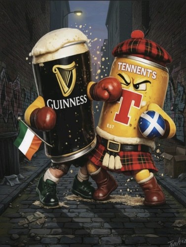 Guinness and tennents - guinness,