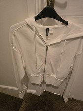 White Zip Up Hoodie Size XXS