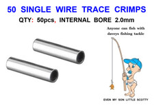 50 WIRE TRACE RIG CRIMPS 2.0mm