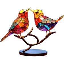 Stained Glass Birds On Branch