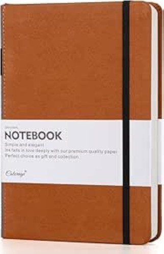 Notebook faux leather brown - notebook,