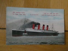 Pre 1914 Postcard of The S. S. LUSITANIA of the CUNARD LINE