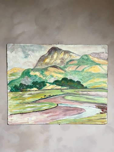 Large modernist landscape oil - landscape,