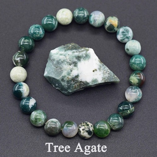 Moss agate beads bracelet - moss,