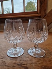 2x Heavy Cut Crystal Glass