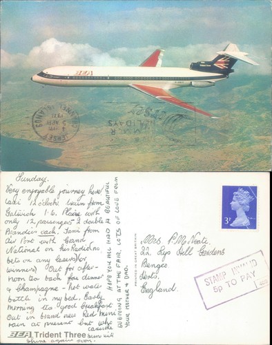 Bea trident airplane flight - in,