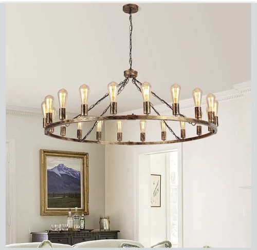 Wagon wheel chandelier - chandelier, 20