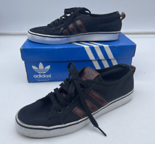 Adidas Nizza LO CL Trainers Men’s UK 8.5 Low Canvas Pumps Black Boxed