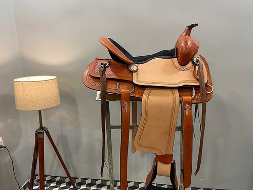 Western leather barrel horse - western,