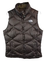 THE NORTH FACE 550 Brown Down Padded Gilet size M Womens Full Zip Quilted Casual