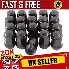 20 x Black Hex Wheel Nuts