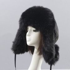 Women Faux Fur Hat Earflap Ski Trapper Cap Warm Russian Ushanka Hat Winter Hat
