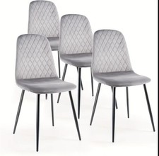 4X Dining Chairs Velvet Padded