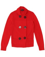 LUISA SPAGNOLI Womens Cardigan Sweater UK 10 Small Red Wool CP25