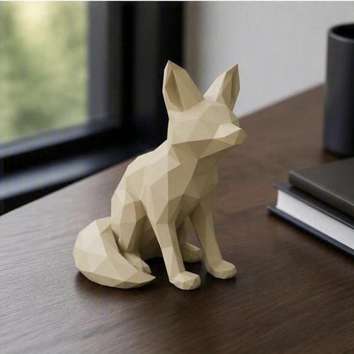 Low poly fennec - low, ornament