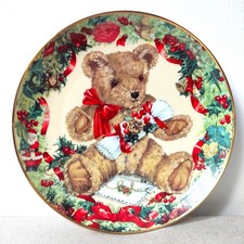 Teddy's First Christmas Teddy Bear Plate Franklin Mint Sarah Bengry