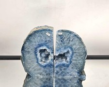 Blue Agate Quartz Crystal Bookends Home Decor Office Gift (#18)