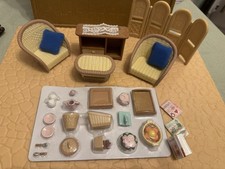 Sylvanian Families Conservatory Living Room Furniture Set Wicker Accessories