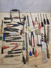 Mixed Hand Tools Bundle – Vintage & Modern – Files, Screwdrivers, Braces, Chisel