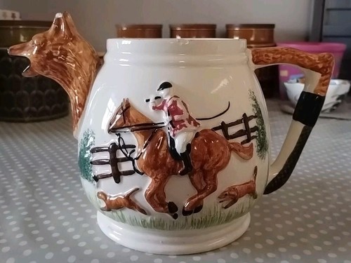 Vintage pottery fox hunt - fox,