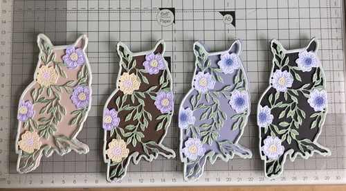 Tattered lace silhouette owl - lace,