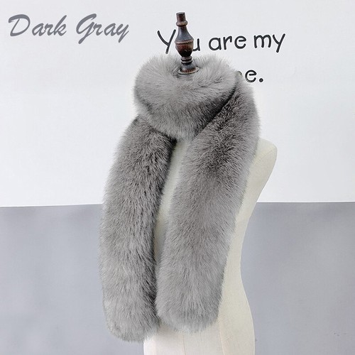 Womens faux fox fur scarf - womens, long