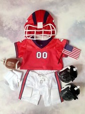 Build A Bear, American Football Kit,Socks, Helmet,Boots, Ball & Flag. A 134