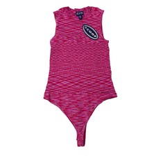 Scoop Womens Size M 8-10 Sleeveless Rib Bodysuit Valiant Poppy Beetroot