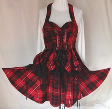 H&R London Red Tartan Gothic Dress Short dress Size S