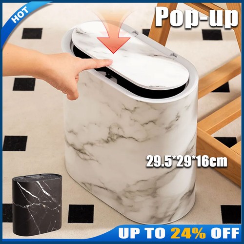 Narrow plastic waste bin with - plastic,