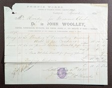 1875 John Woolley Painter Decorator Phoenix Works Castleford Invoice