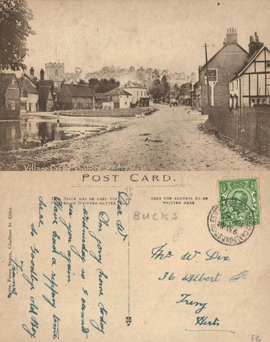 Vintage postcard village - vintage,