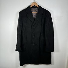 Vintage Original Crombie Dunn & Co Wool Overcoat XL 46” Charcoal Heavyweight