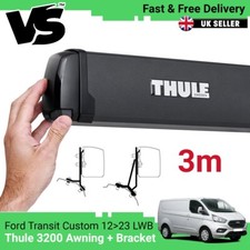THULE 3200 3m BOX AWNING BLACK + ADAPTER TO FIT TRANSIT CUSTOM 12-23 LWB ONLY