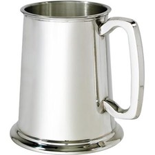 Pewter Glass Bottom Tankard 1
