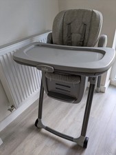 Joie Multiply 6-in-1 Highchair Grey Amsterdam with Tray and Cushion Used