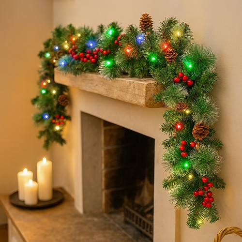 Pre lit led christmas - christmas, garland